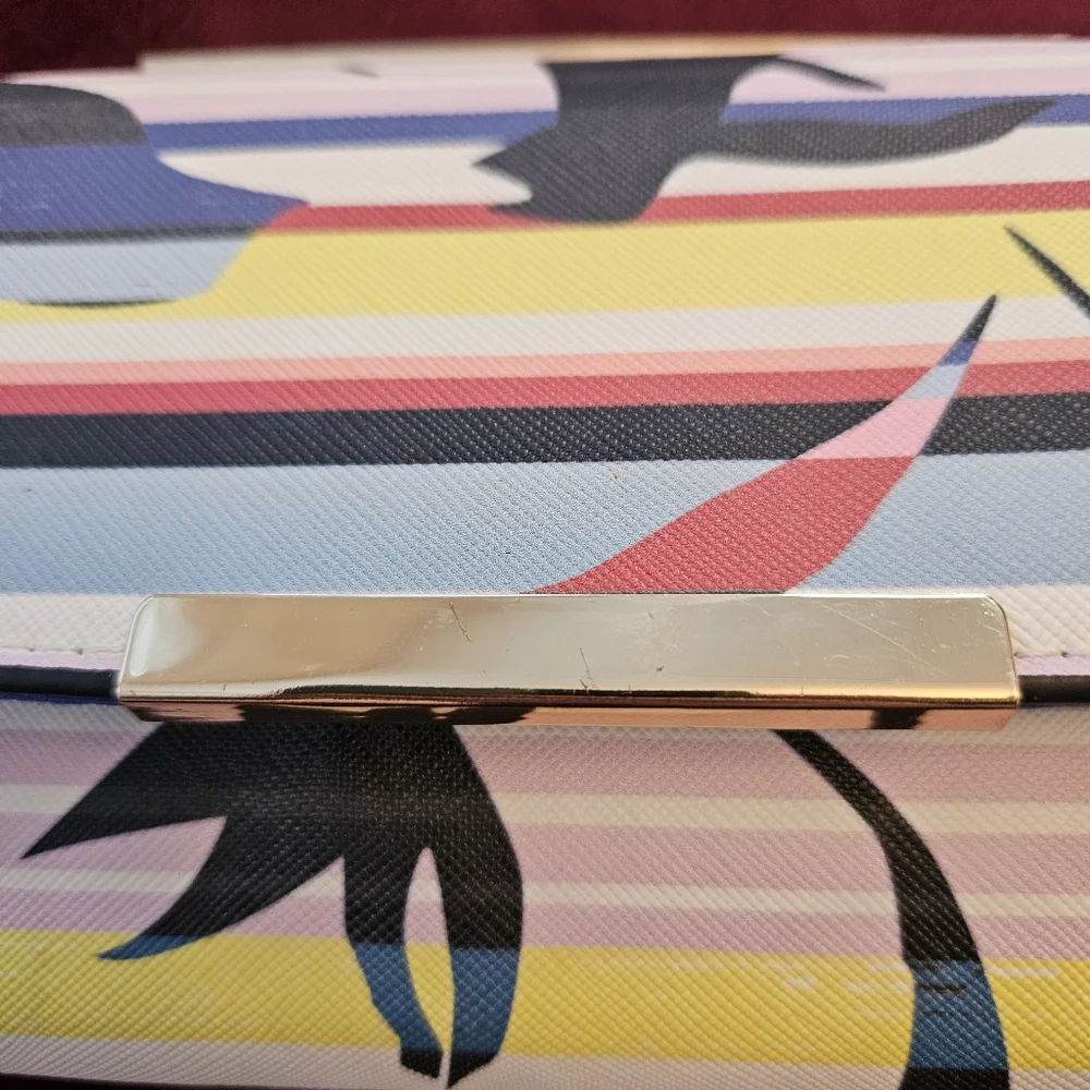 Multicolor Clutch With Gold Long Strap 'Call IT Spring'